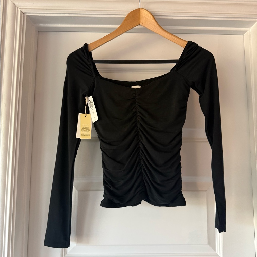 Wilfred Black Ruched Blouse